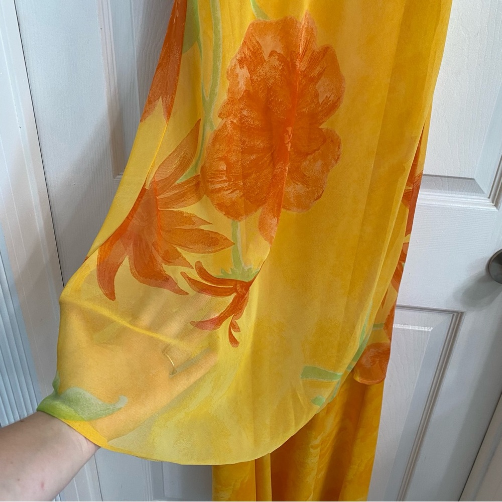 Vintage Maxi dress by My Future Design Yellow and Orange women’s Medium - Picture 6 of 8